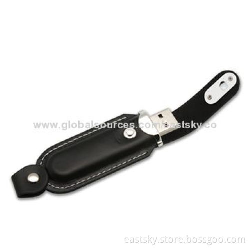 Leather promotional USB flash drive, 64MB to 32GBNew